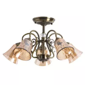 Люстра Arte Lamp Nicole, E27, 60 Вт, металл/стекло, коричневый