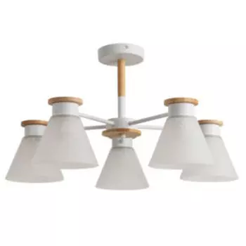 Люстра Arte Lamp Tyler, E14, 60 Вт, белый металл, дерево