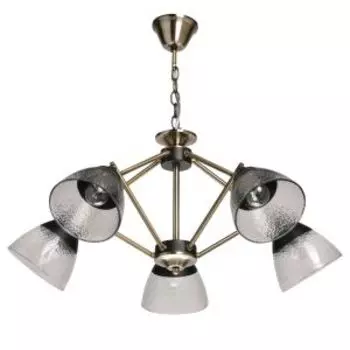 Люстра Дэла, Е27, 60 Вт, бронза, двухцветные плафоны