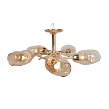 Люстра, Е14, 40 Вт, металл, стекло