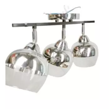 Люстра, Е27, 40 Вт, металл, стекло