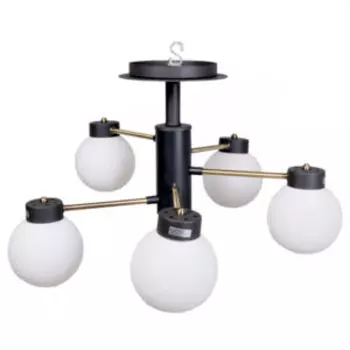 Люстра, Е27, 40 Вт, металл, стекло