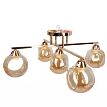 Люстра, Е27, 40 Вт, металл, стекло