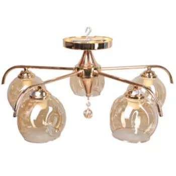 Люстра, Е27, 40 Вт, металл, стекло