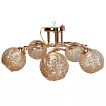 Люстра, Е27, 40 Вт, металл, стекло