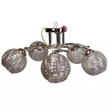 Люстра, Е27, 40 Вт, металл, стекло