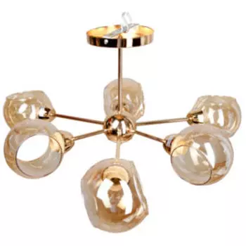 Люстра, Е27, 40 Вт, металл, стекло