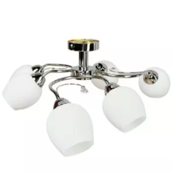 Люстра, Е27, 40 Вт, металл, стекло