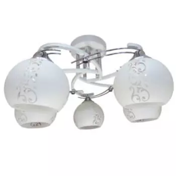 Люстра, Е27, 60 Вт, 230 В, белый хром