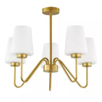 Люстра на штанге Olivia, Е27, 60 Вт, золотой, белый