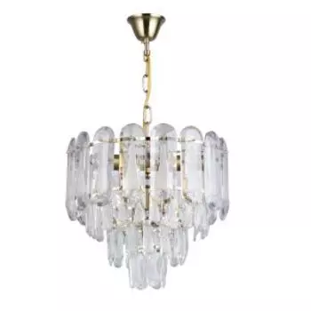 Люстра подвесная Аделард, Е27, 60 Вт, 37 см, бронза, металл, хрусталь