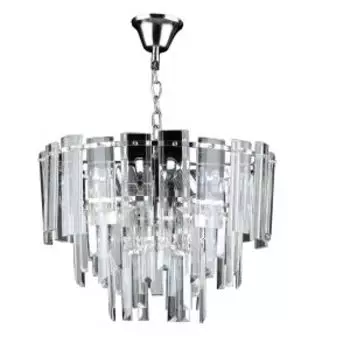 Люстра подвесная Аделард, Е27, 60 Вт, 40 см, хром, металл, хрусталь
