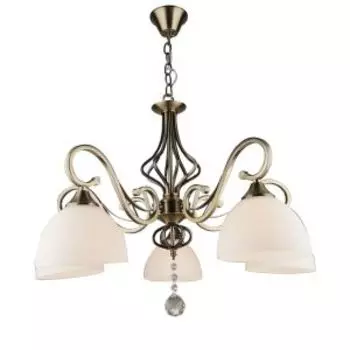 Люстра подвесная Фелиция, Е27, 60 Вт, 65 см, металл, стекло, черный