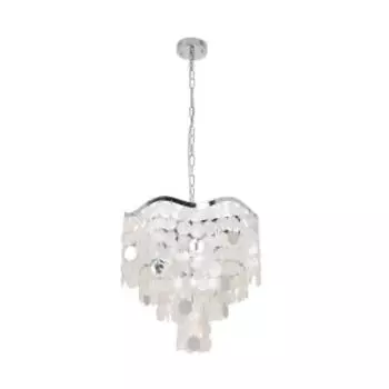 Люстра подвесная Эмилия, Е14, 60 Вт, 41 см, металл, хрусталь, хром