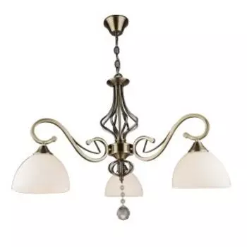 Люстра подвесная Фелиция, Е27, 60 Вт, 65 см, металл, стекло, бронза