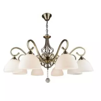 Люстра подвесная Фелиция, Е27, 60 Вт, 77 см, металл, стекло, бронза