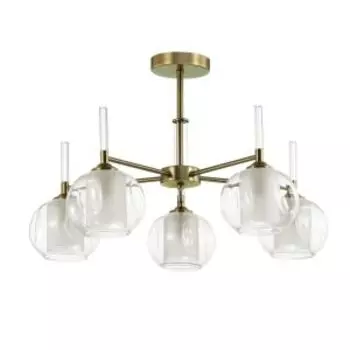 Люстра потолочная Hazel, E14, 40Вт, античный коричневый, стекло