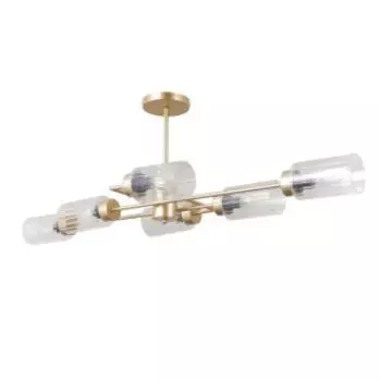 Люстра потолочная Олимпия, Е14, 40 Вт, металл, стекло, 100х32х37 см, золото
