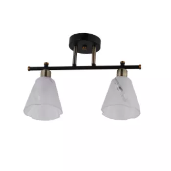 Люстра потолочная Тетро 34, Е27, 60 Вт, 36х12 см, черный, металл, стекло