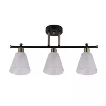 Люстра потолочная Тетро 34, Е27, 60 Вт, 50х10 см, черный, металл, стекло