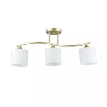 Люстра потолочная Тетро 37, Е27, 60 Вт, 62х12 см, золото, металл, стекло