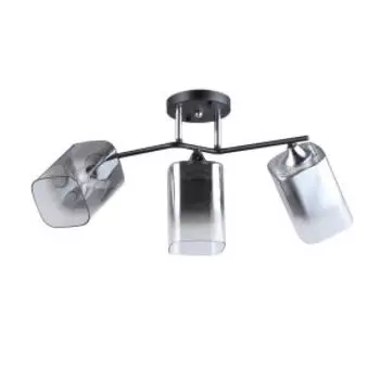 Люстра потолочная Тетро, Е27, 60 Вт, 53х29 см, черный, металл, стекло