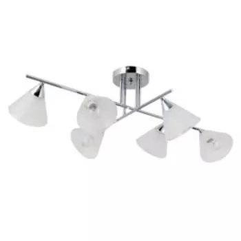 Люстра потолочная Торес, Е14, 40 Вт, металл, стекло, 73х26х44 см, хром