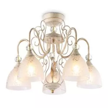 Люстра потолочная TR3057/5, Е27, 40 Вт, 60 см, металл, стекло, бежевый