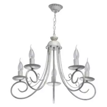 Люстра Свеча, Е14, 60 Вт, белый с золотыми штрихами