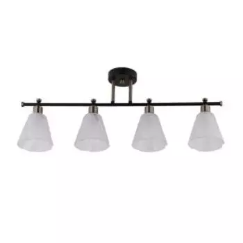 Люстра Тетро 34, Е27, 60 Вт, 68х12 см, металл, стекло, черный