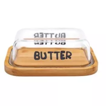 Масленка Glasserie Butter, стекло/бамбук