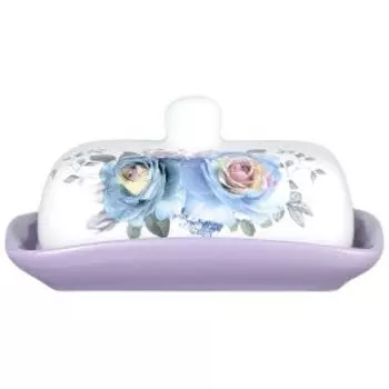 Масленка Lavenir Сиреневый букет, 16.5х12х8 см, керамика