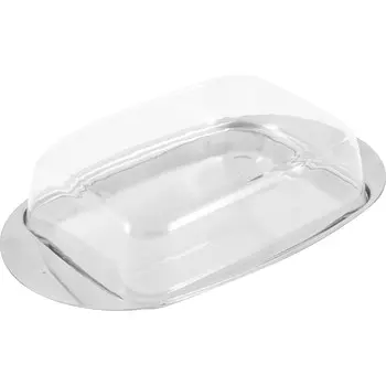 Масленка Oliatore Mallony с пластиковой крышкой, 18 х 11 х 4 см, нержавеющая сталь