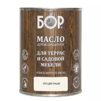 Масло деревозащитное БОР для террас и садовой мебели, бесцветное, 1л