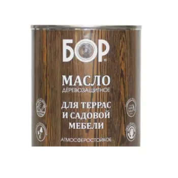 Масло деревозащитное БОР для террас и садовой мебели, палисандр, 1л
