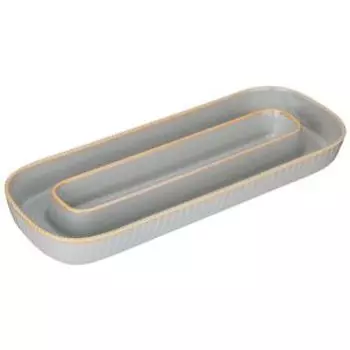 менажница овальная BRONCO Soul Kitchen 2 секции, 30х11,5х3,5 см, фарфор