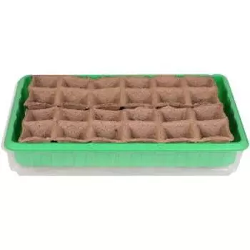 Минипарник для выращивания рассады с торфяными горшочками 50х50 мм, 24 шт