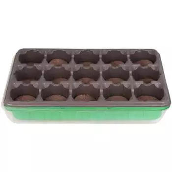 Минипарник для выращивания рассады с торфяными таблетками 55 мм, 15 шт