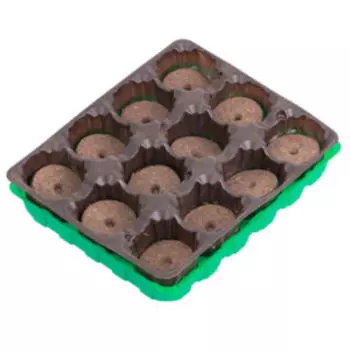 Минипарник с торфяными таблетками, 1 вставка, 12 ячеек