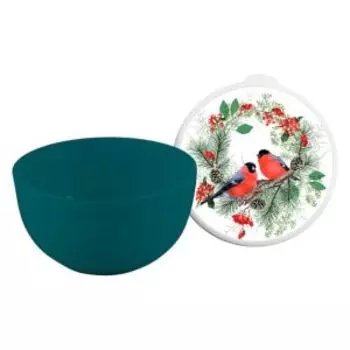 Миска с крышкой Снегири, 3 л, пластик