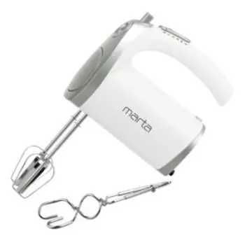 Миксер Marta MT-MX4900A, 1000 Вт, 5 скоростей, 2 комплекта насадок, белый жемчуг