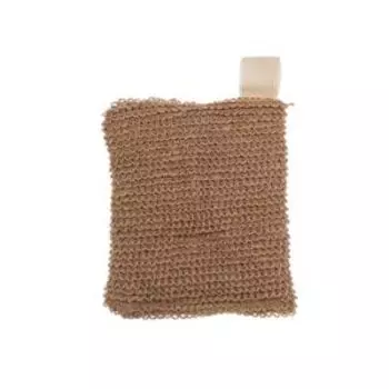 Мочалка для тела Banika, 16х11х4 см, крапива, брикет с поролоном и тесьмой ручкой