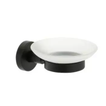 Мыльница Fixsen, стекло, черный