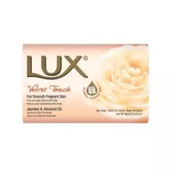 мыло туалетное LUX Бархатное прикосновение, жасмин и миндальное масло, 80г (кремовое)