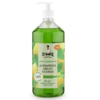 Мыло жидкое Рецепты Бабушки Агафьи Мятно-лимонное, 1000 мл