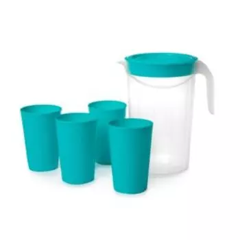 Набор Архимед (кувшин с крышкой 2 л, стаканы 4 шт, 330 мл), пластик