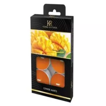 Набор ароматических чайных свечей Kukina Raffinata Сочное манго, 6 шт, 11.5х7.7 см