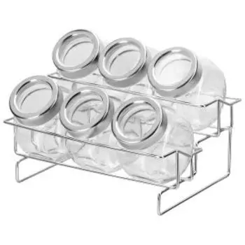 Набор банок для хранения Elan Gallery Glaskraft с крышками, 6 шт, 200 мл, стекло/металл