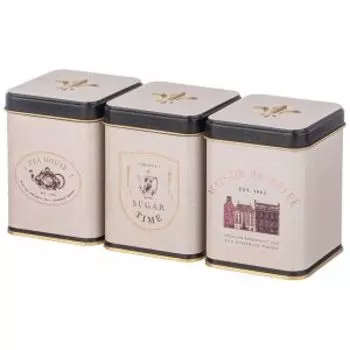 Набор банок для хранения English Breakfast, 3 шт, 0.5 л, сталь