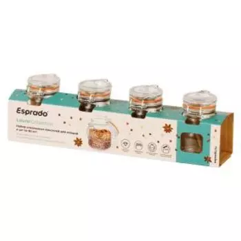 Набор банок для специй Esprado Laurel, 4 шт, 90 мл, стекло